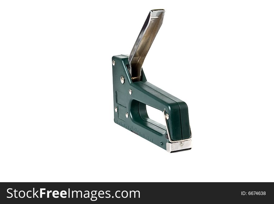 Close-up stapler isolated on white
