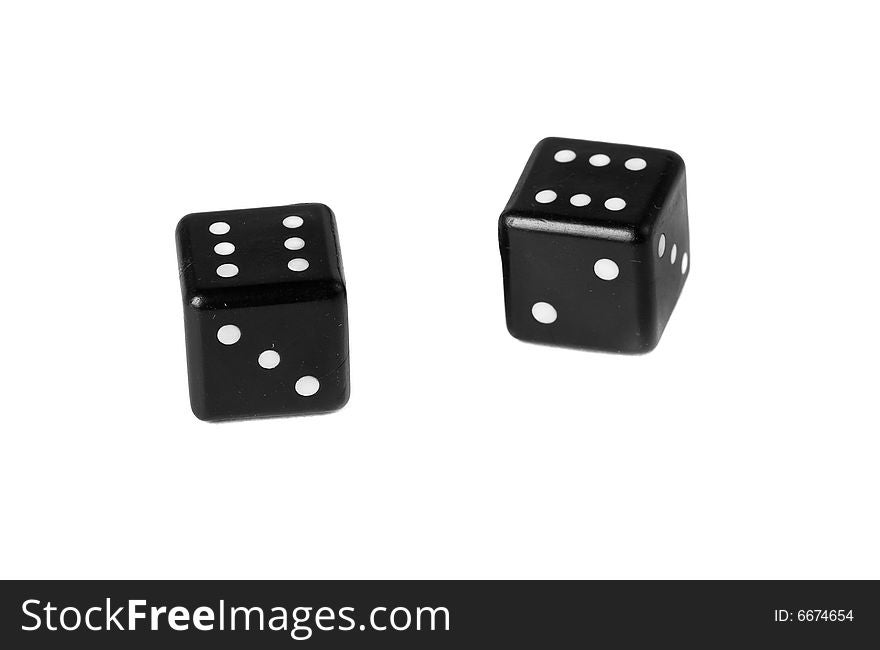 Close-up dice isolated on white