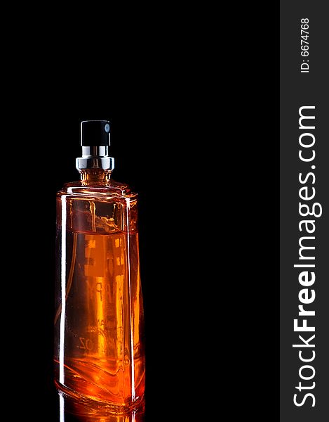 Perfume Bottle Isolated On Black