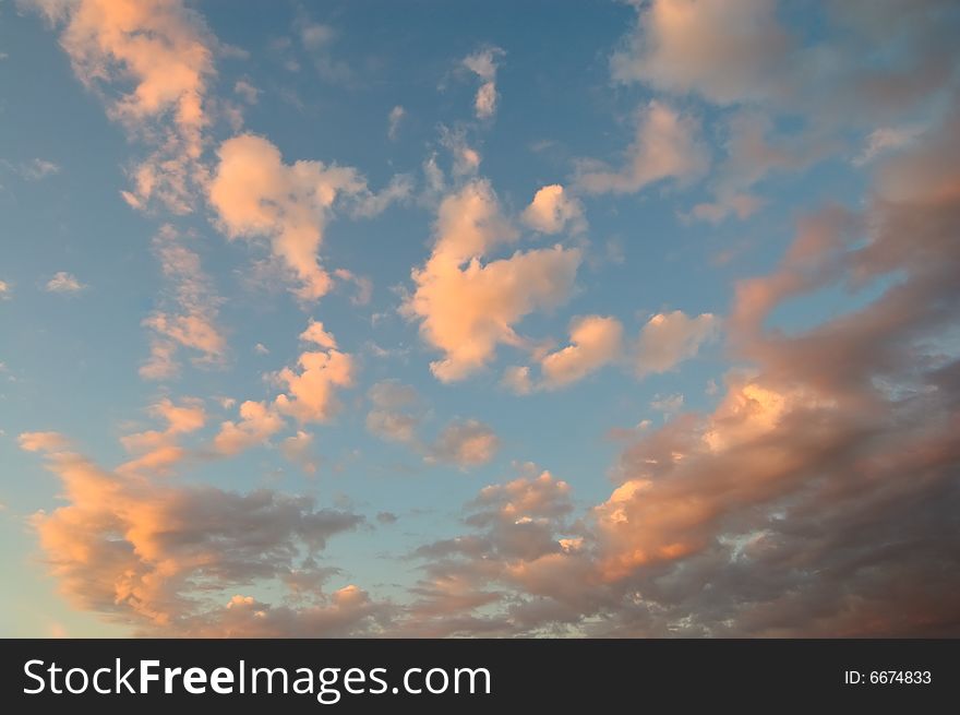 Abstract close-up sunset cloudscape. Abstract close-up sunset cloudscape