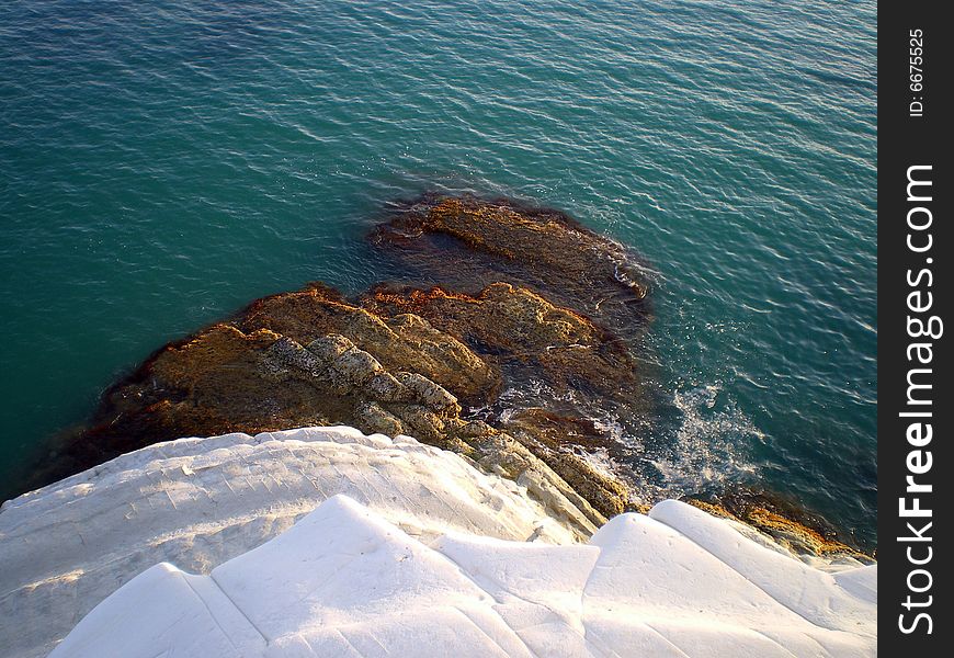 Coast landscape of scala dei turchi, famous place in agrigento, sicily
