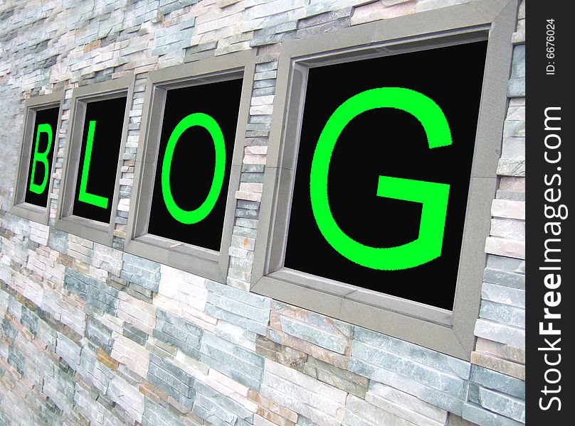 Frame of letters filled in with 'BLOG'