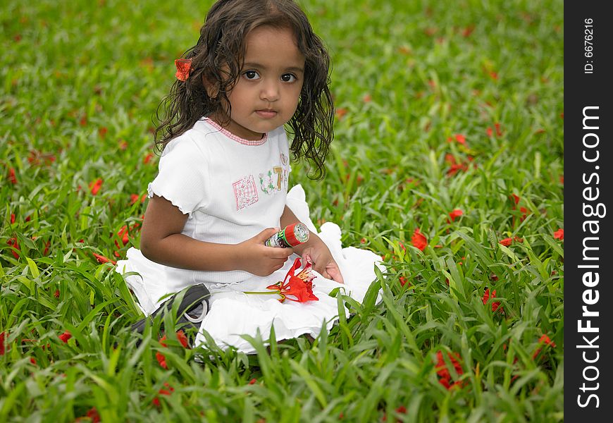 Asain girl of indian origin in the garden. Asain girl of indian origin in the garden