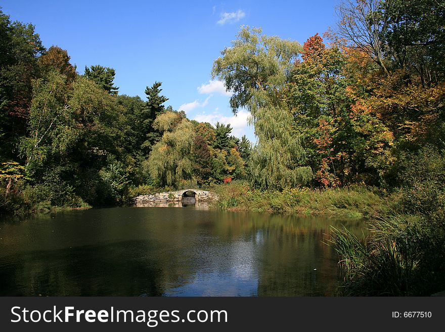 Landscape with old stone bridge. Landscape with old stone bridge