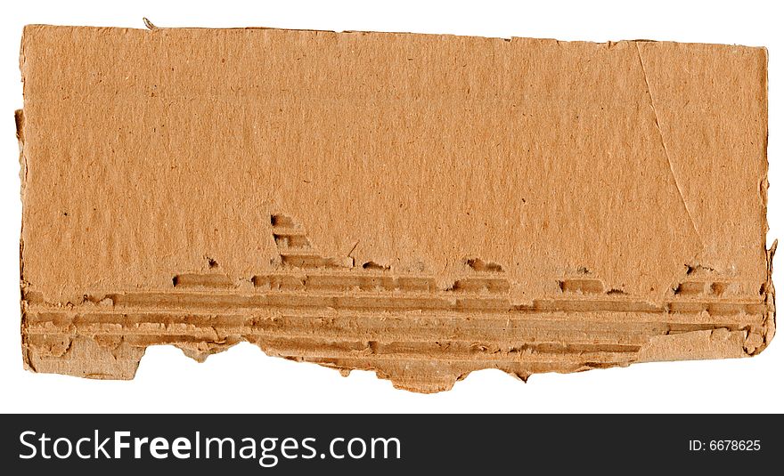 Old Cardboard Scrap isolated on white