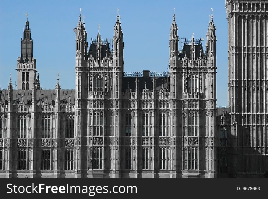 British government building abstract against blue sky. British government building abstract against blue sky