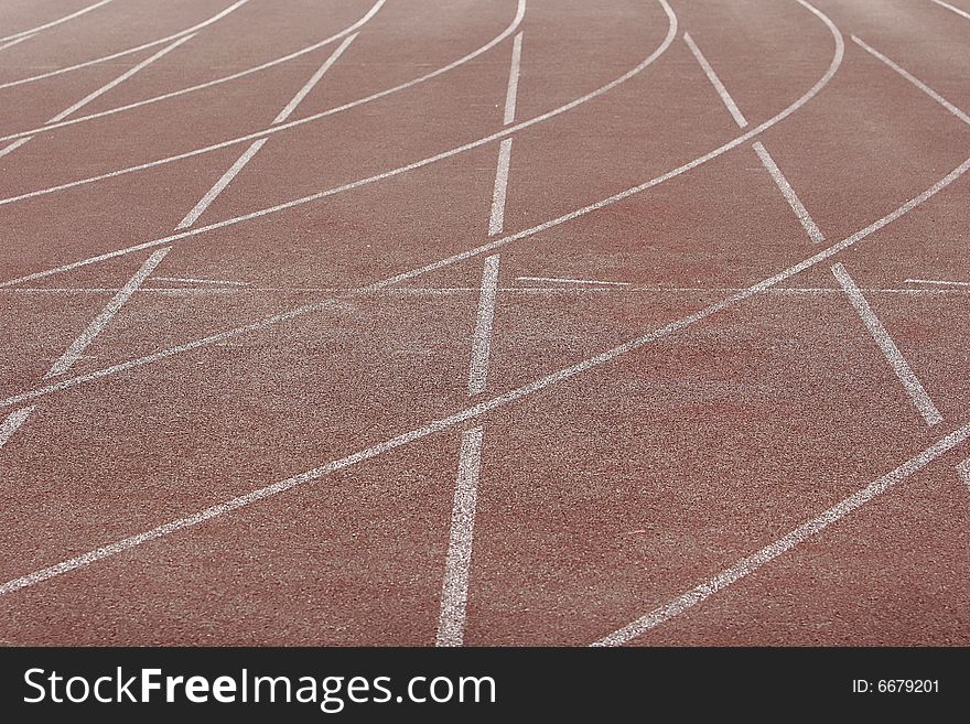 Starting line at the athletics field