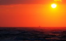Coastal Sunrise Trawler Royalty Free Stock Photos Coastal Sunrise Trawler Royalty Free Stock Photos