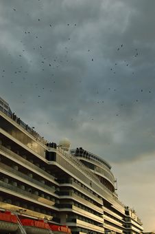 Cruise Ship Docked In Port. Royalty Free Stock Image Cruise Ship Docked In Port. Royalty Free Stock Image