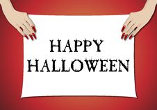 Hands Holding Halloween Sign 4 Royalty Free Stock Photos Hands Holding Halloween Sign 4 Royalty Free Stock Photos