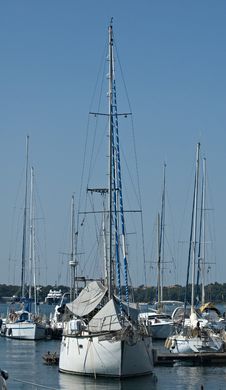 Yacht At Anchor Royalty Free Stock Photography Yacht At Anchor Royalty Free Stock Photography