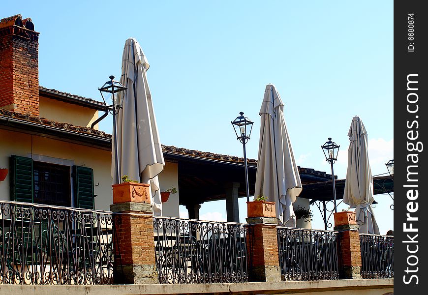 A wonderful close up of a balcony in a countryside villa. A wonderful close up of a balcony in a countryside villa