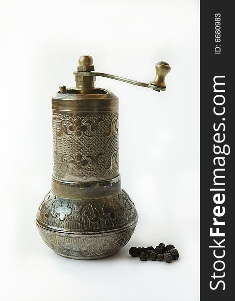 Mill for grinding spices and peppercorn. Mill for grinding spices and peppercorn