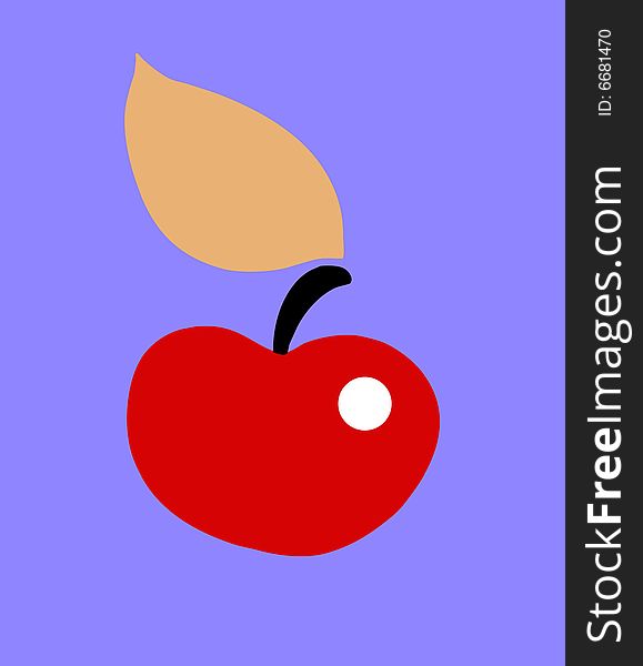 Illustration apple on blue background