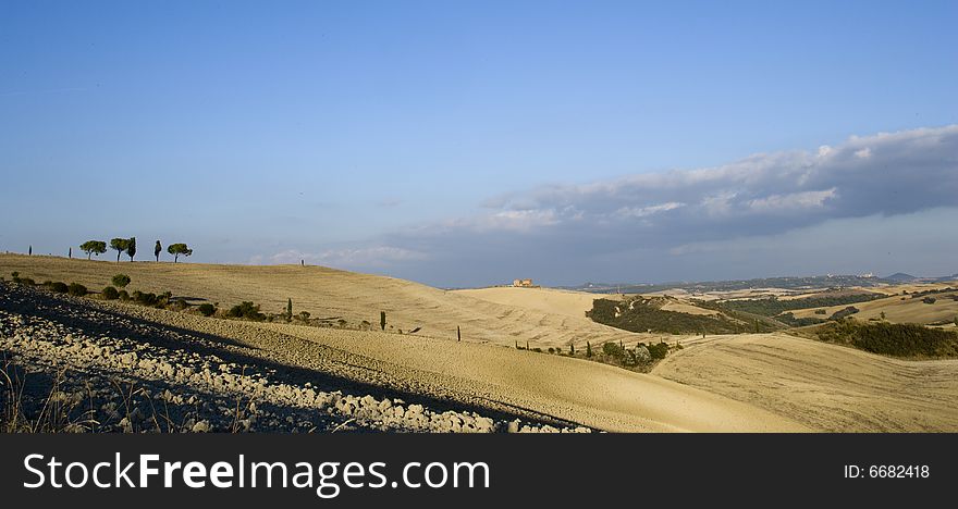 Image of Tuscan relaxing Countryside, fields and hills. Image of Tuscan relaxing Countryside, fields and hills