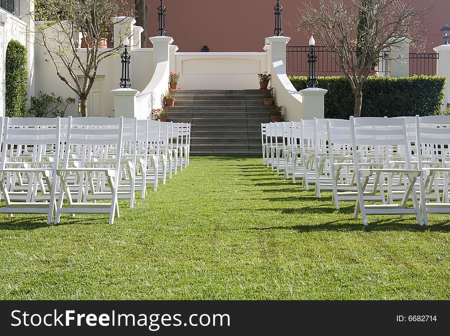 Setup for the ceremony - Garden