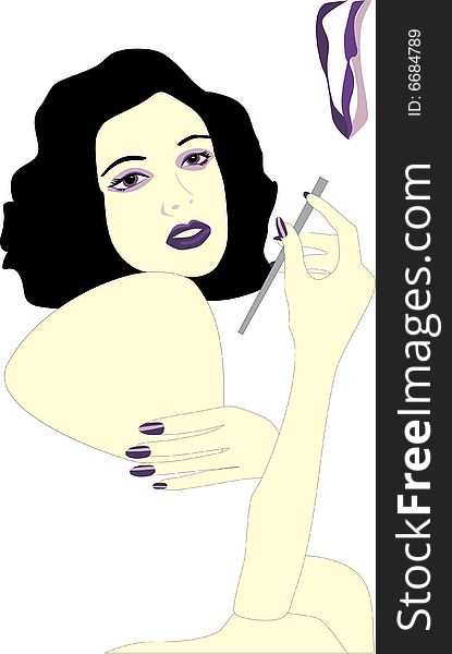 The girl with a smoking cigarette 2. Vector illustration. The girl with a smoking cigarette 2. Vector illustration