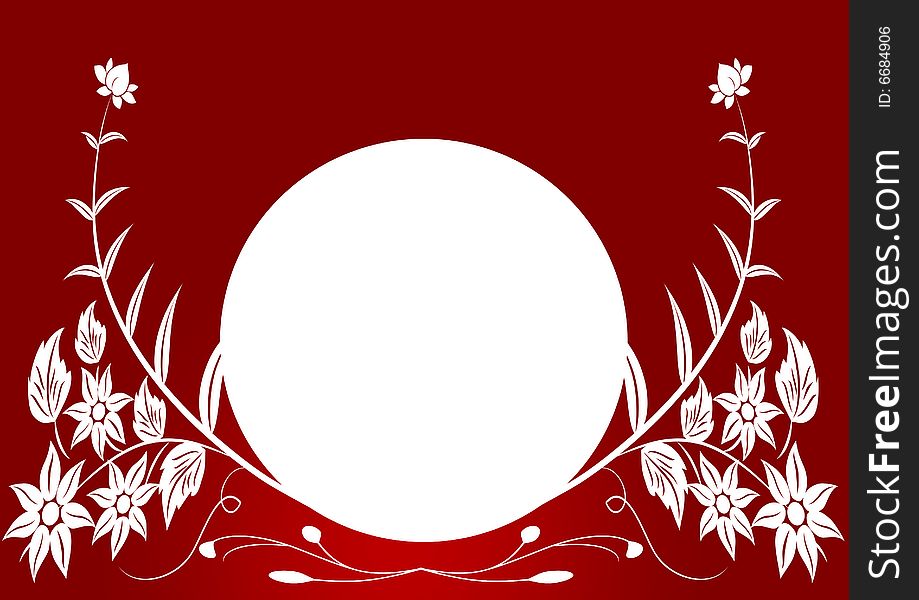 Floral frames in red  background