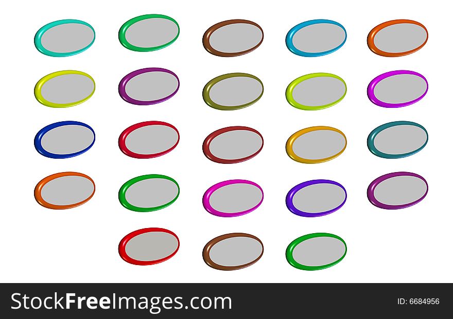 Multicolor button in white background