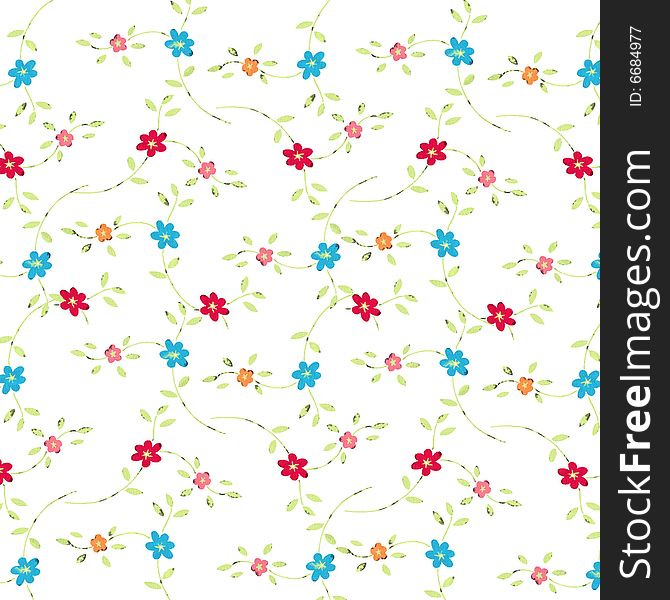 Fresh colorful tiny flower pattern on white background. Fresh colorful tiny flower pattern on white background