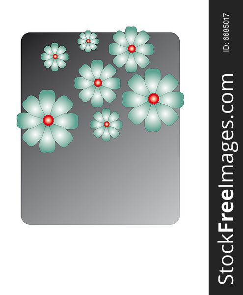 Abstract flowers on a grey background. Abstract flowers on a grey background.