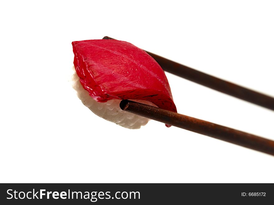 Close up sushi image capture on red color background. Close up sushi image capture on red color background