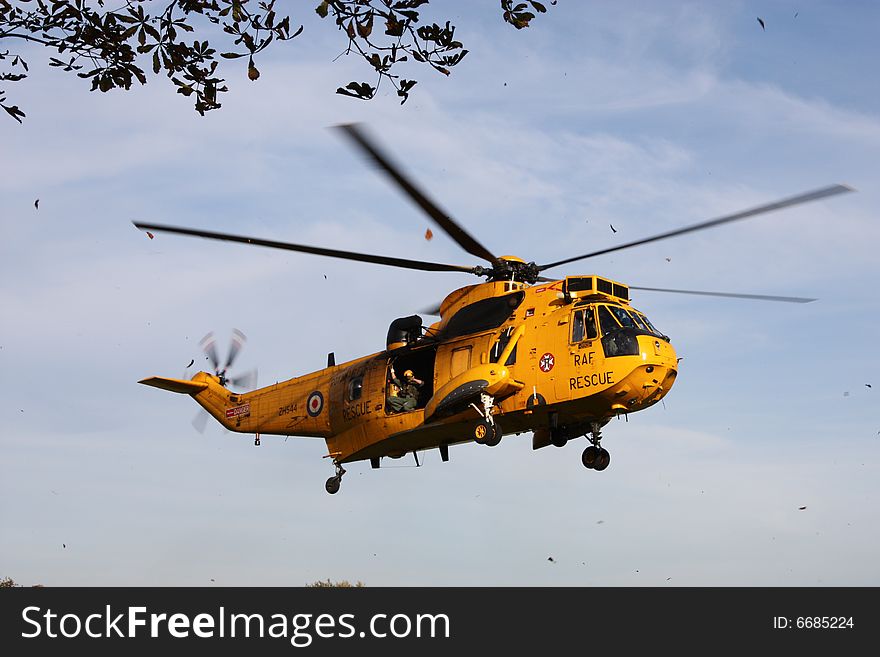 Military Helicopter in a rescue. Military Helicopter in a rescue