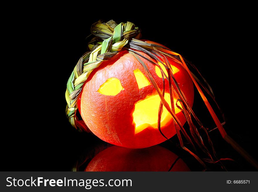 Pumpkin halloween  on black background