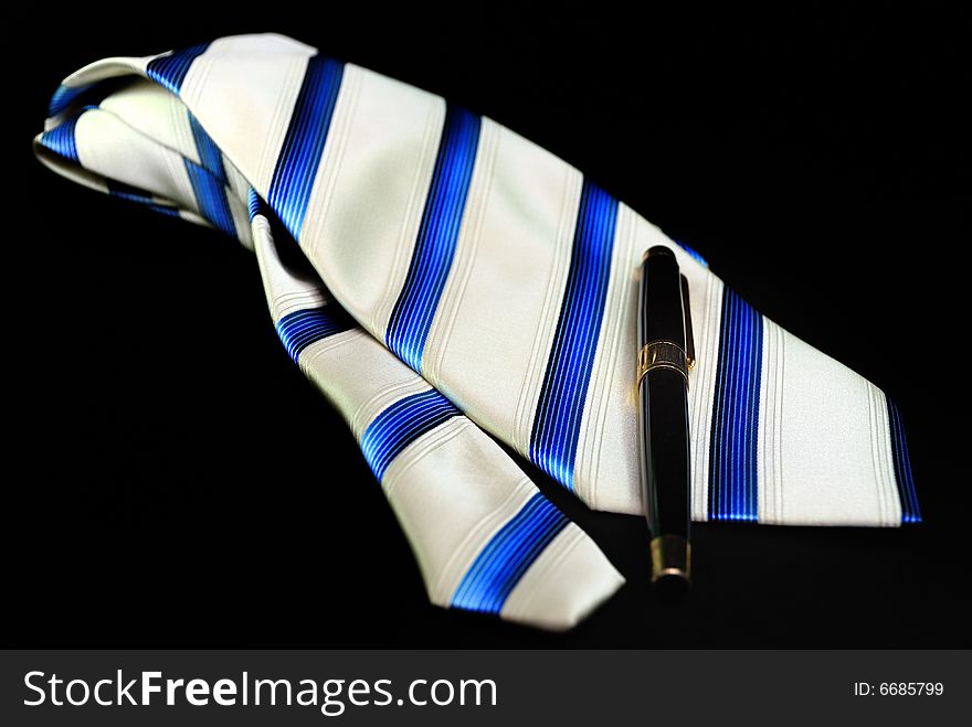 Stripe pattern silk business tie. Stripe pattern silk business tie