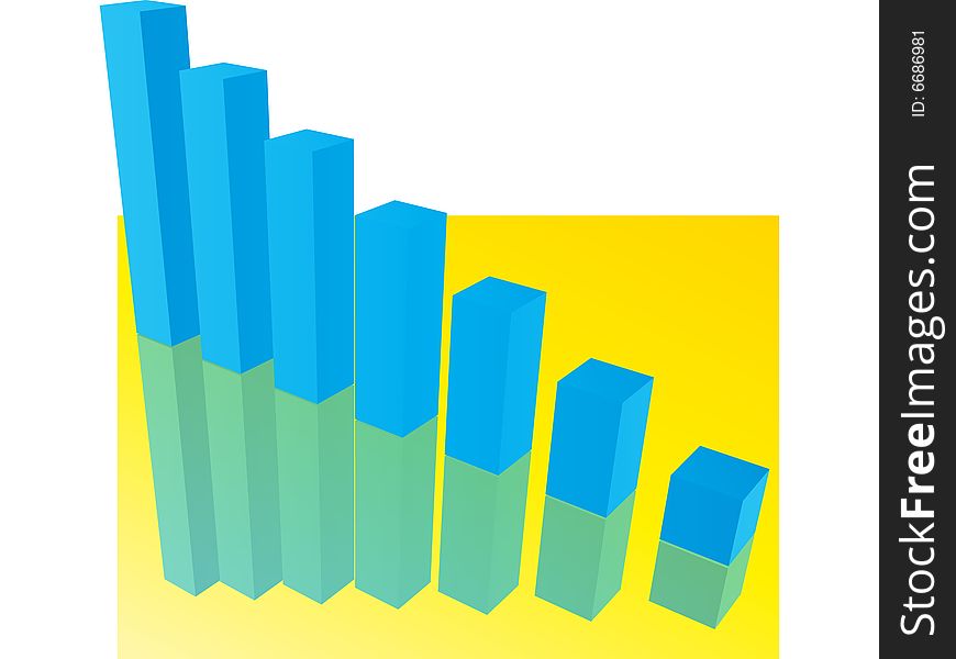 Chart illustration isolated on white background