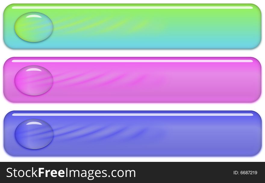 Glassy rounded 3d banners or headers for websites or other. Glassy rounded 3d banners or headers for websites or other