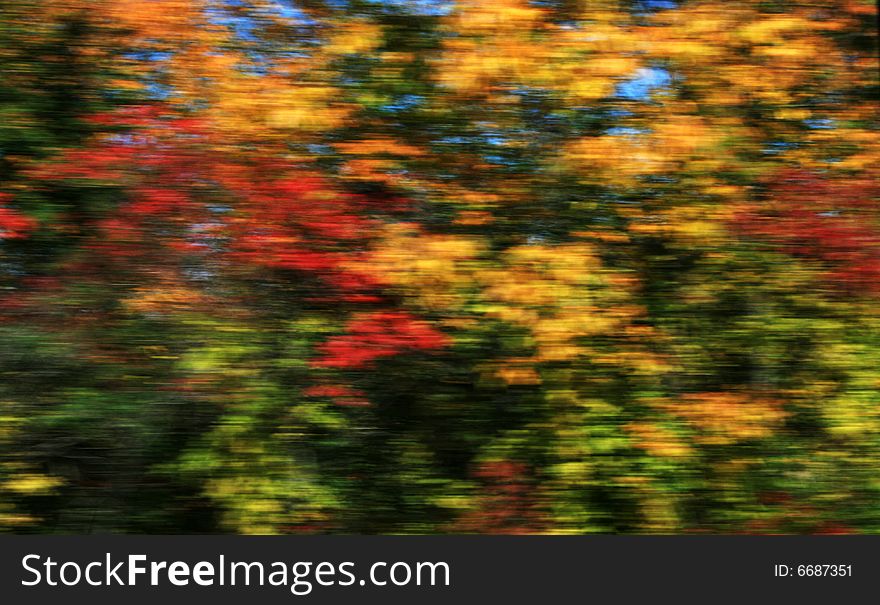 Fall colors in a blur. Fall colors in a blur