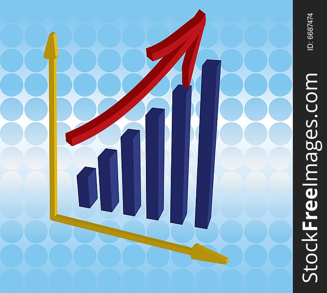 Three-dimensional graph of success. Three-dimensional graph of success