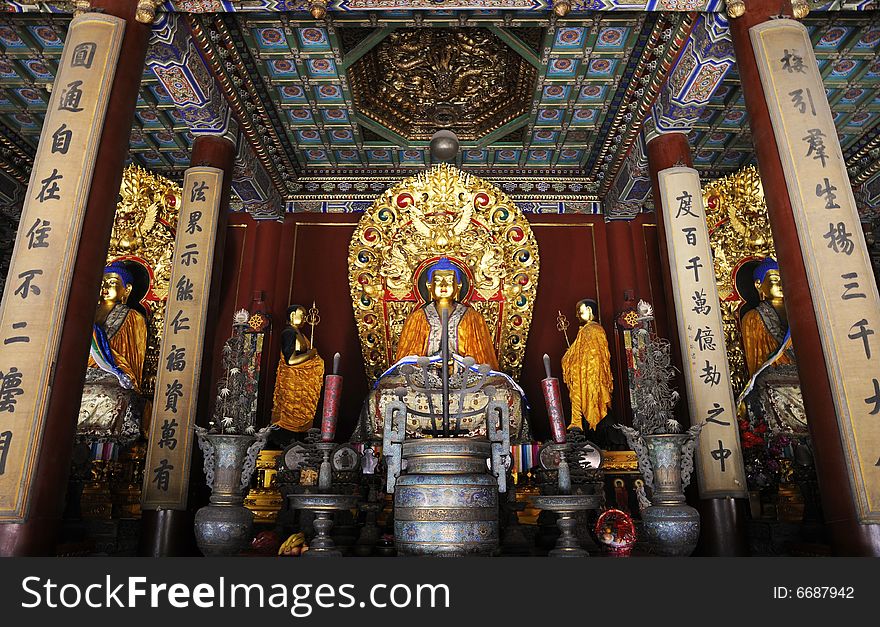 Religional artwork inside the  temple. Religional artwork inside the  temple