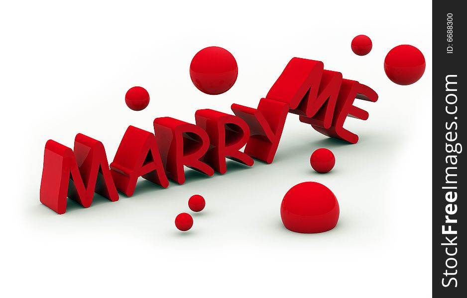 Marry me text on white background