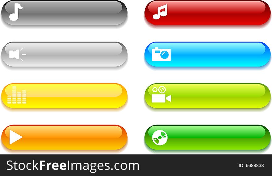 Beautiful shiny buttons. Vector illustration. Beautiful shiny buttons. Vector illustration.