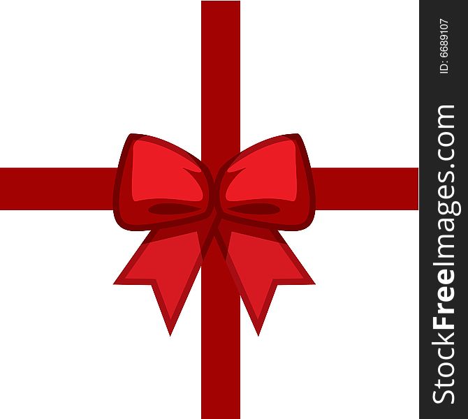 An illustration of red ribbon bow vector. An illustration of red ribbon bow vector