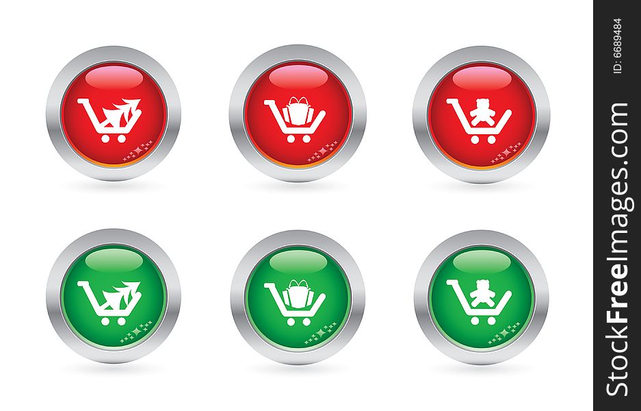 Christmas shopping buttons. More buttons in my portfolio.