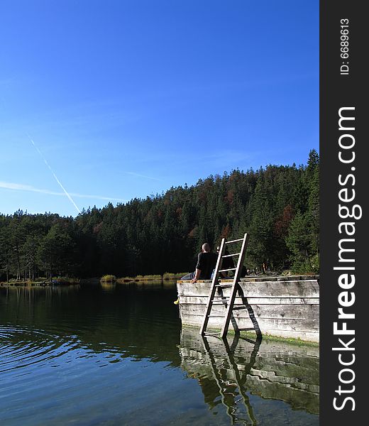 Sitting on a lake