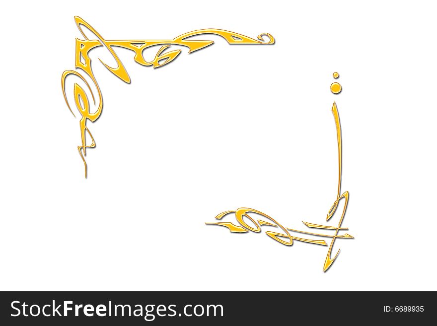 Ornament on a white background in gold