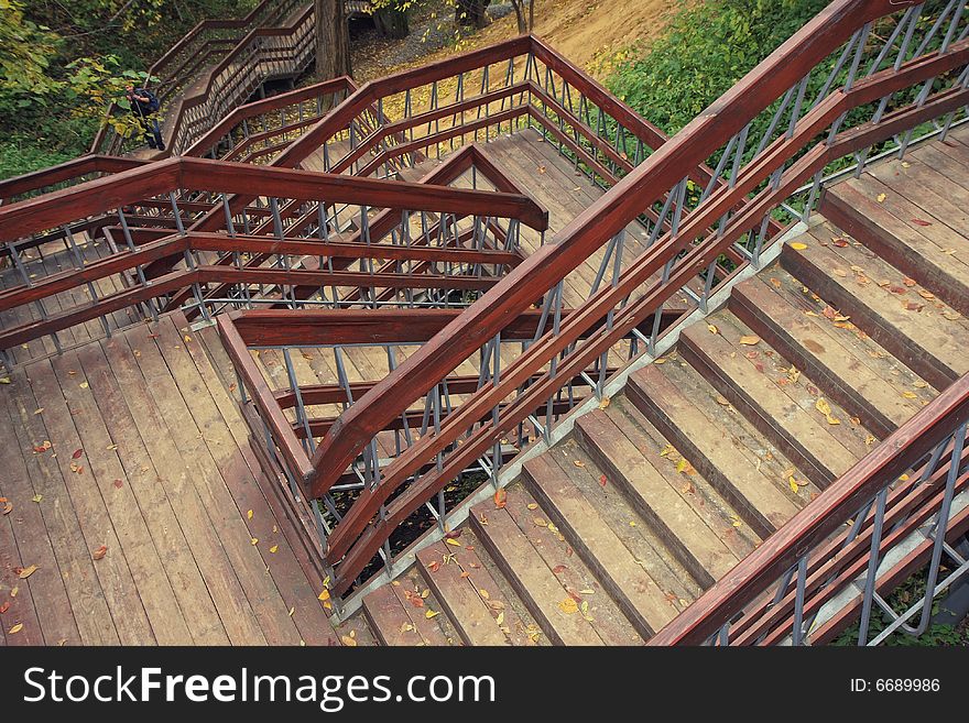 Stair in autumn park