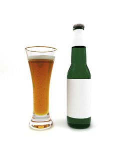 Beer In Glass And Beer Bottle With Blank Label Royalty Free Stock Photography Beer In Glass And Beer Bottle With Blank Label Royalty Free Stock Photography