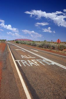 All Traffic To Uluru Road Markings Royalty Free Stock Photo All Traffic To Uluru Road Markings Royalty Free Stock Photo
