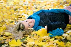 Young Woman In Autumn Stock Photos Young Woman In Autumn Stock Photos