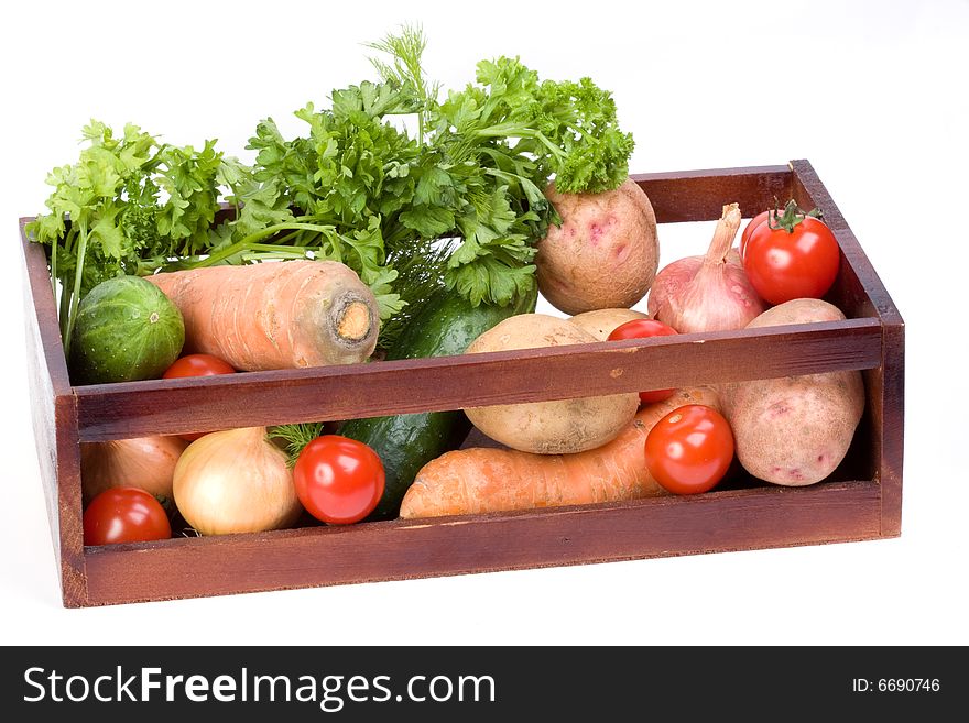 Vegetable collection on a white background