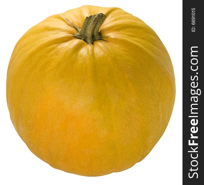 Nice orange big pumpkin isolated over white with clipping path