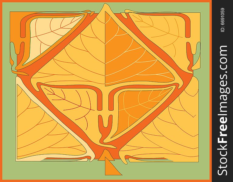 Autumn  grunge leaves background- sketch of variants with attritions and different color. Autumn  grunge leaves background- sketch of variants with attritions and different color
