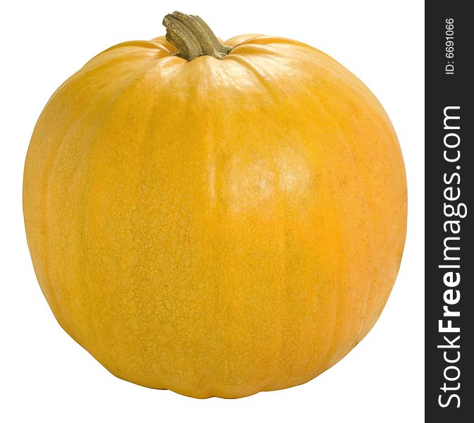 Nice big orange pumpkin isolated over white with clipping path