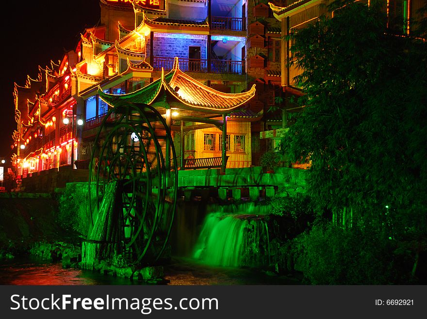 Old water tankers in Fenghuang County, Hunan Province China