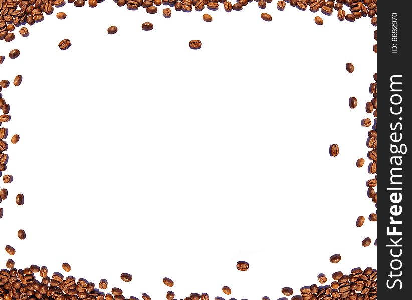 Coffee seeds isolated on a white background